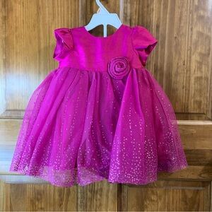 Baby girl 6-9 months Holiday Editions Pink flower tulle dress with diaper cover